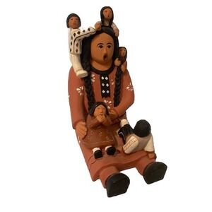 Navajo Storyteller Woman With Five Children Hand Painted‎